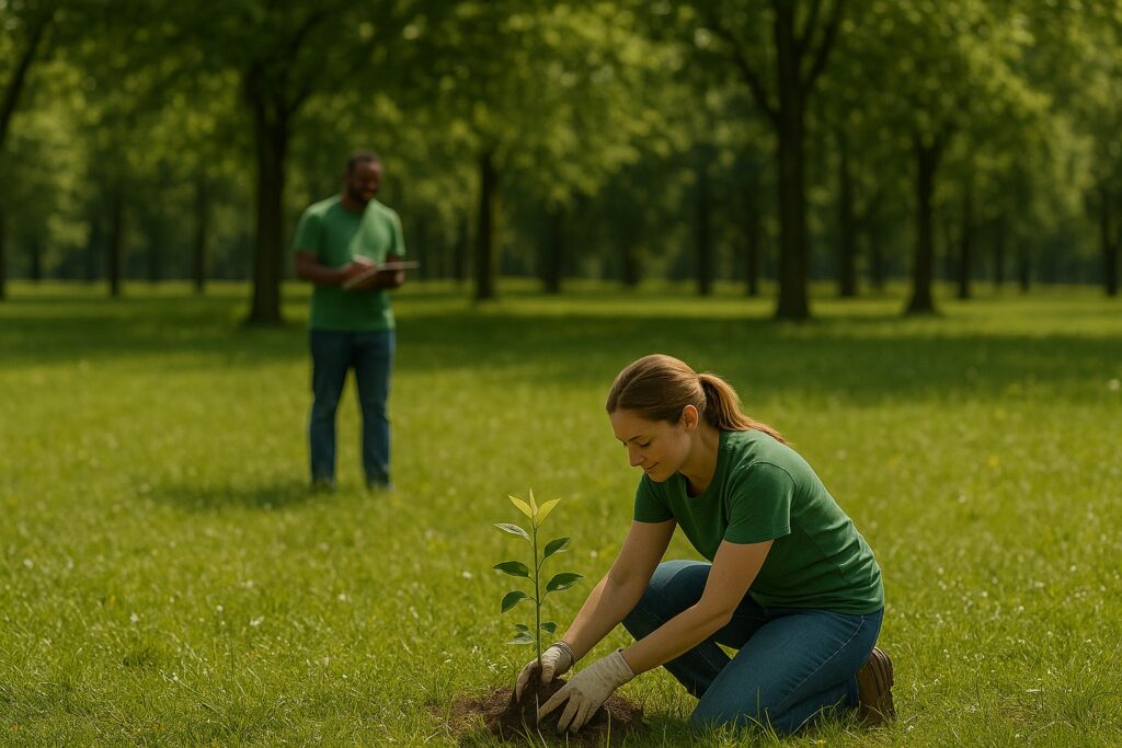 Imagem fictícia gerada por AI para representar como funciona a execução de programas ambientais